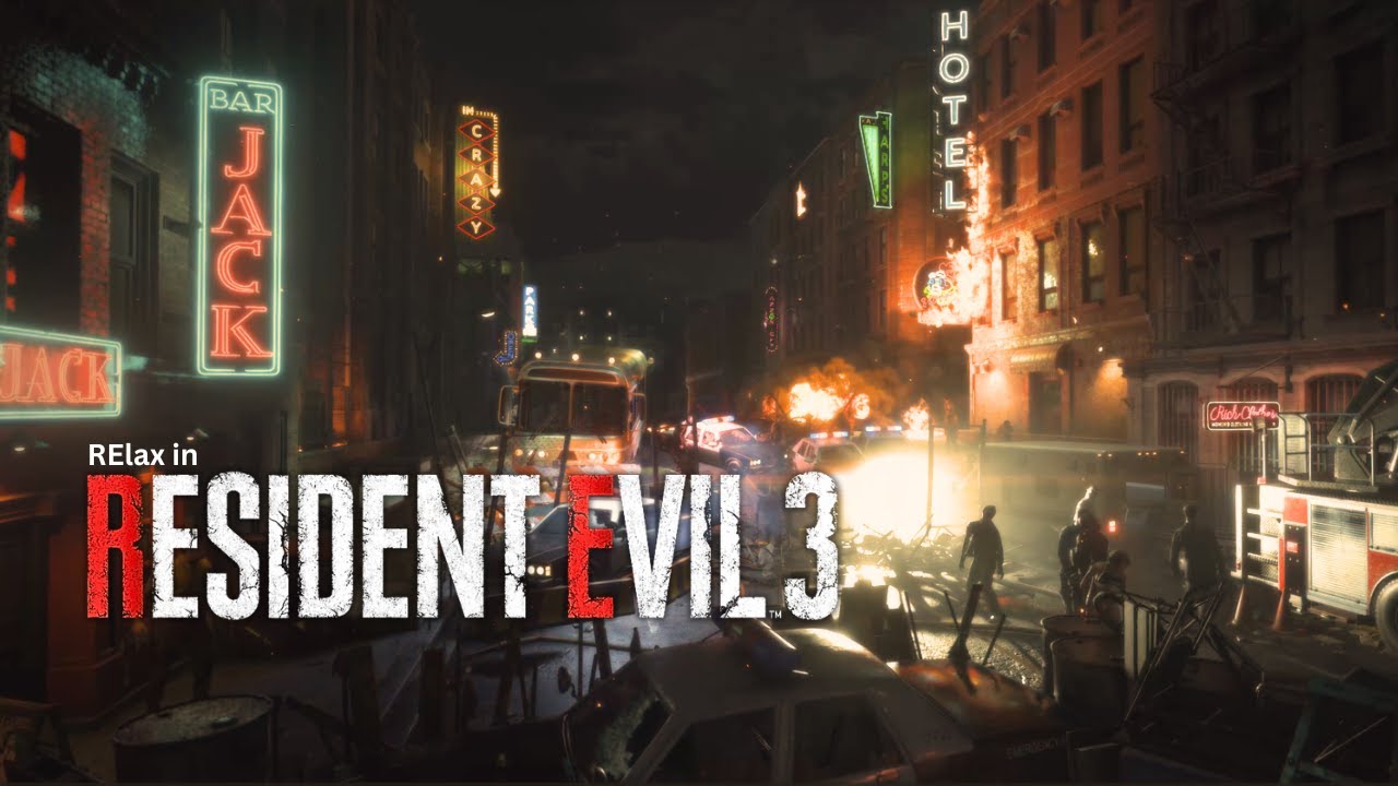 Not-so-RElaxing Zombie Ambience in Resident Evil 3 | Raccoon City Sounds | Zombie Apocalypse ASMR