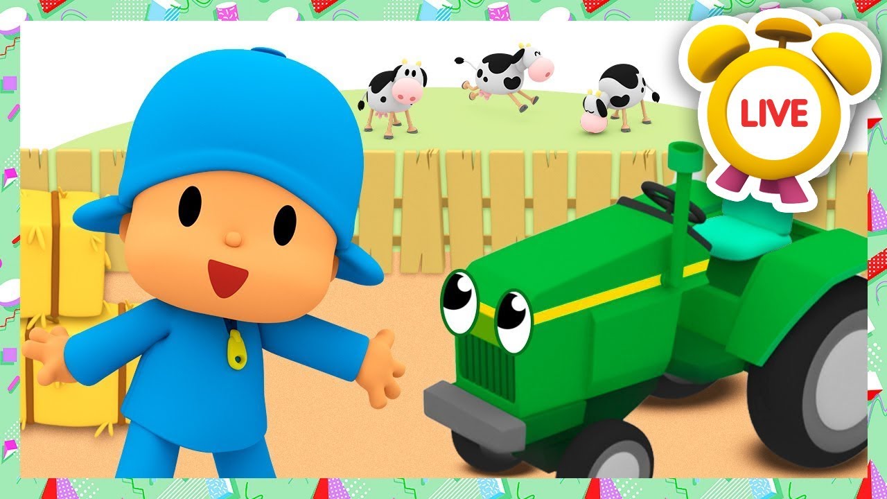 Um Trator Na Fazenda | DESENHOS ANIMADOS INFANTIS para crianças | Pocoyo ao VIVO