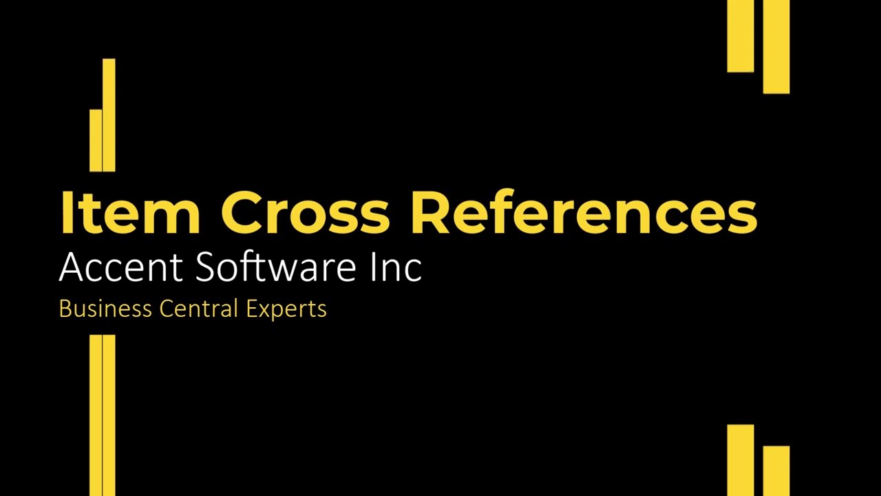Microsoft Dynamics 365 Business Central - Item Cross References for Customer or Vendor Numbers