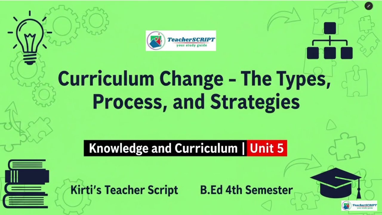 Curriculum Change - The types, Process And Strategies// Unit 5 // Knowledge & Curriculum // B.Ed-4th