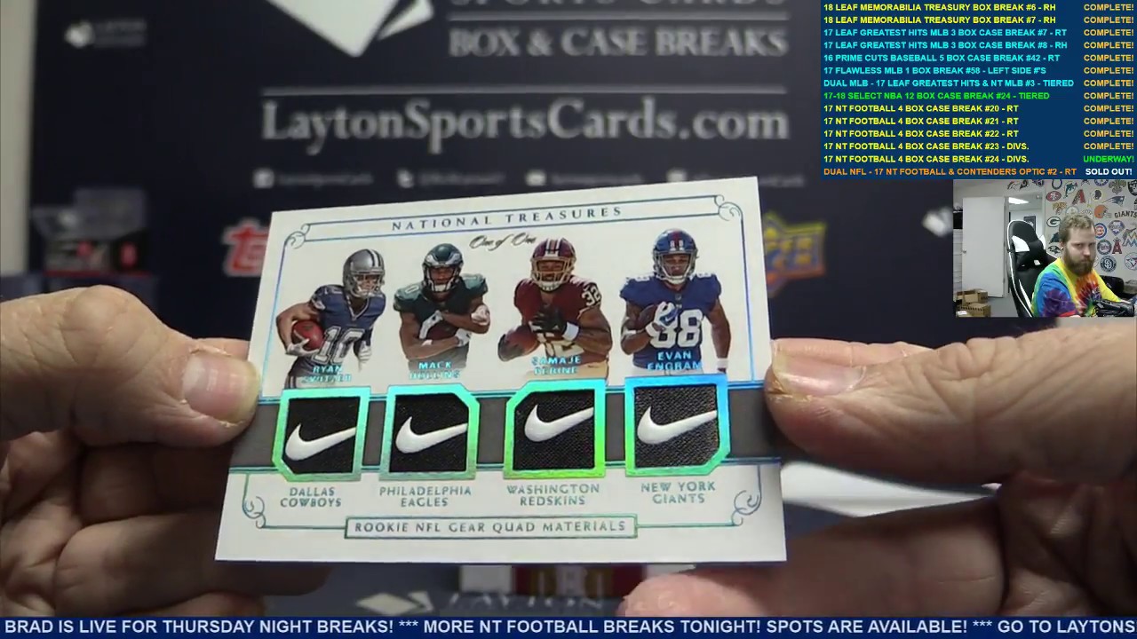 2017 Panini National Treasures Football Hobby 4 Box Case Break #24 INSANE!!!!