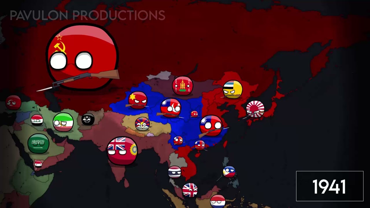 History of Asia [1900-2025] COUNTRYBALLS