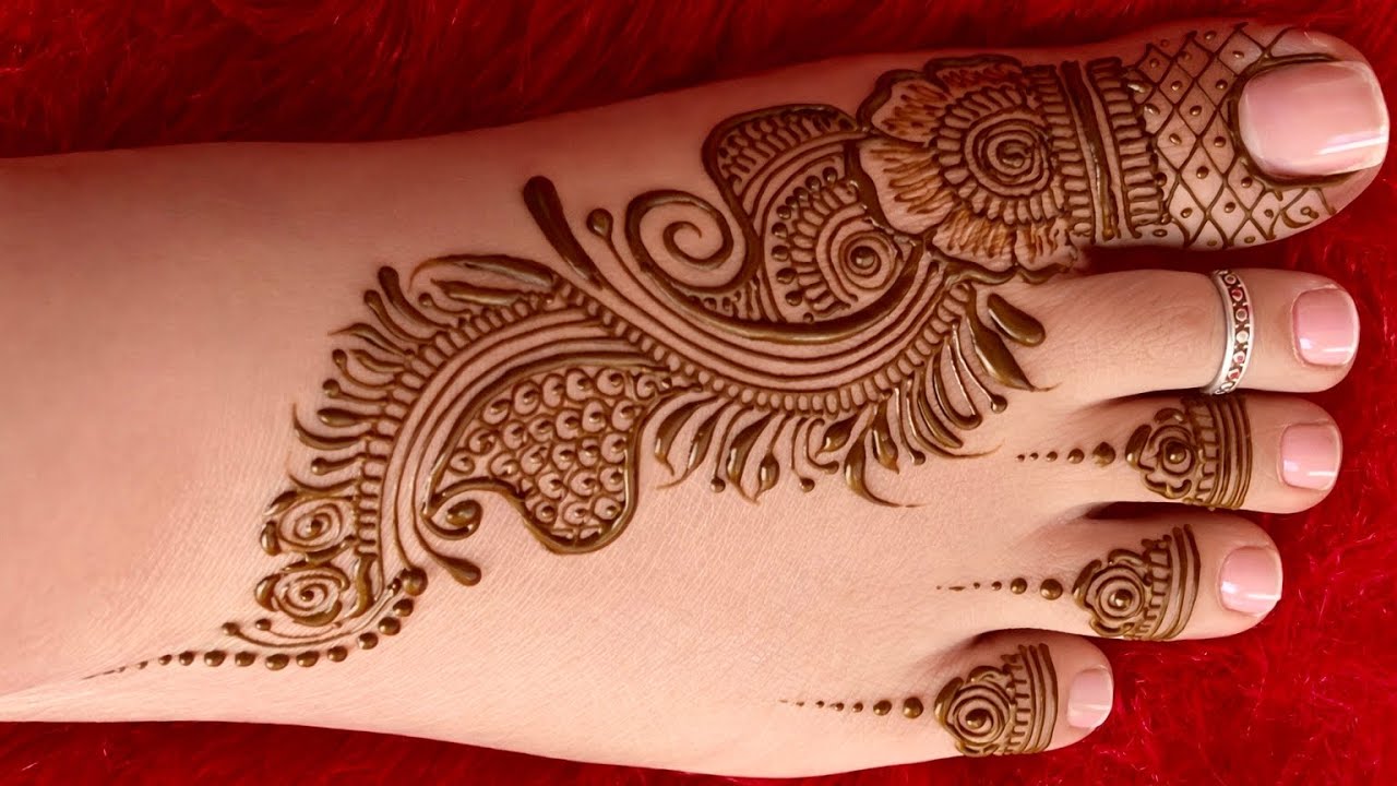 Very easy and quick arabic mehndi designs for makar sankranti ||leg mehndi designs 