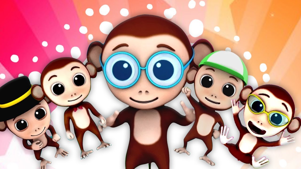 cinco pequeños monos | niños rimas | Canciones Infantiles | Five Little Monkeys | Baby Box Espanol