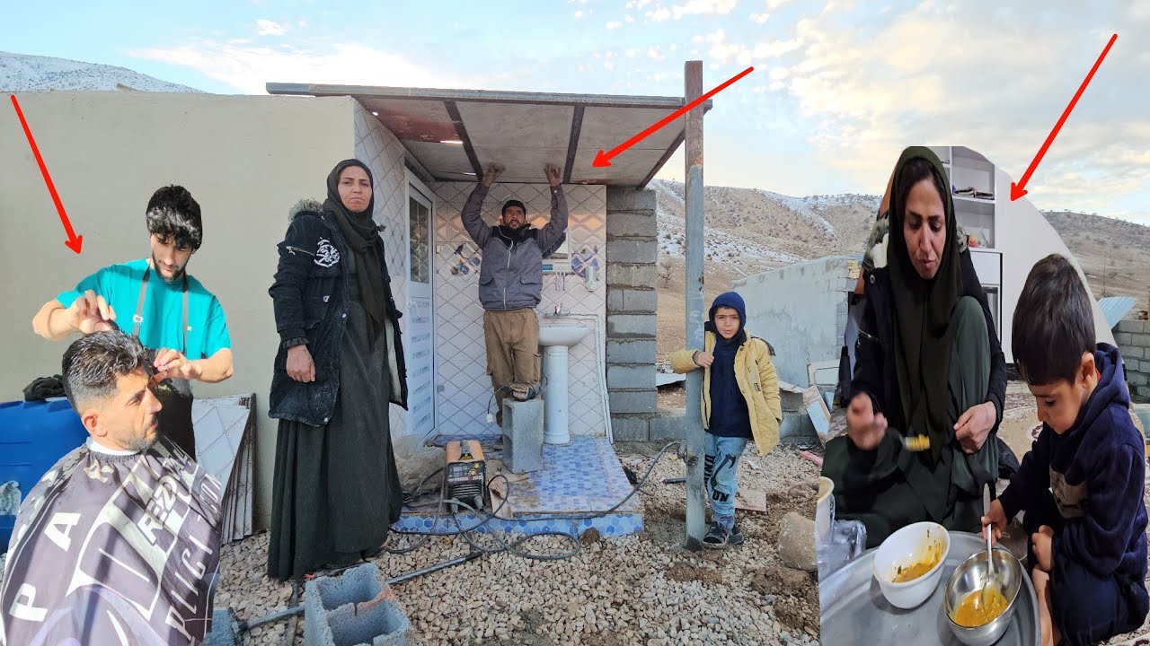 The daily life of Ali Saleh's nomadic family, from building a toilet to going to the hairdresser