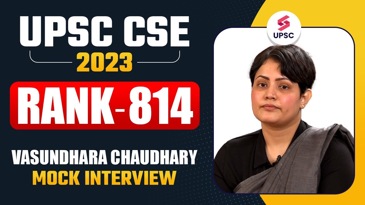Vasundhara AIR 814 | UPSC 2023 Topper Mock Interview | UPSC Final Result 2023 | TestBook IAS