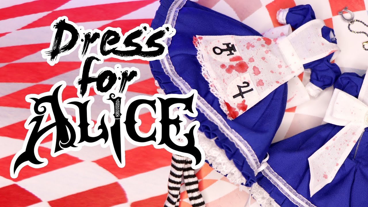 ALICE MADNESS 🔪 | Custom doll clothes making | Dress from American's McGee Alice | PIXIENATORY