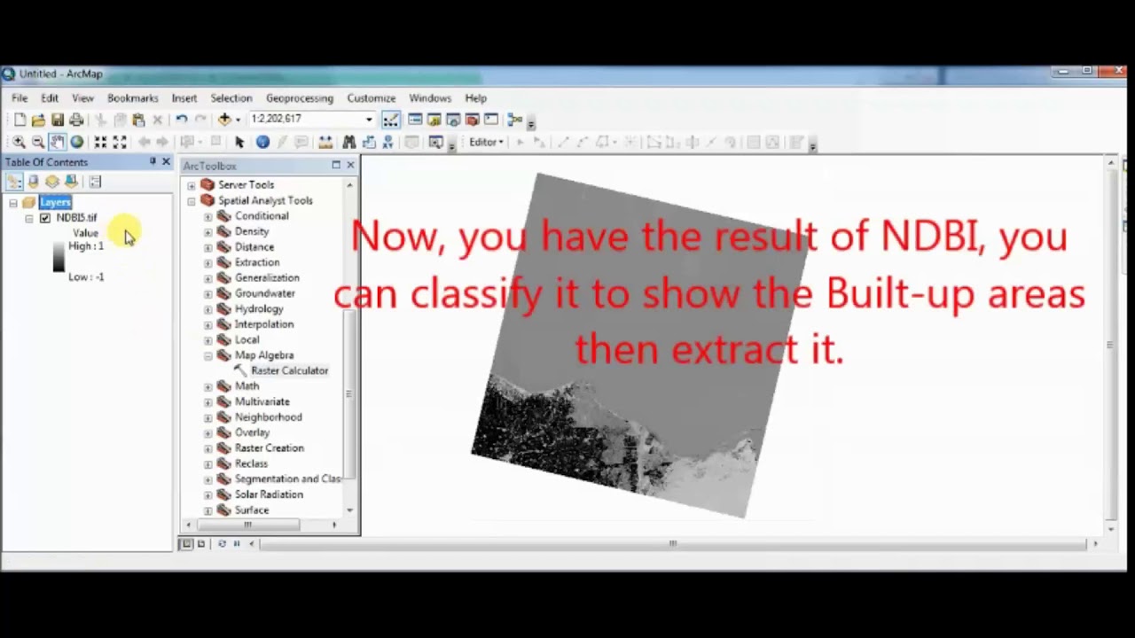 Extraction of Built up Area Using NDBI  أسهل طريقة اشتقاق مناطق العمران من صور اللاندسات 8