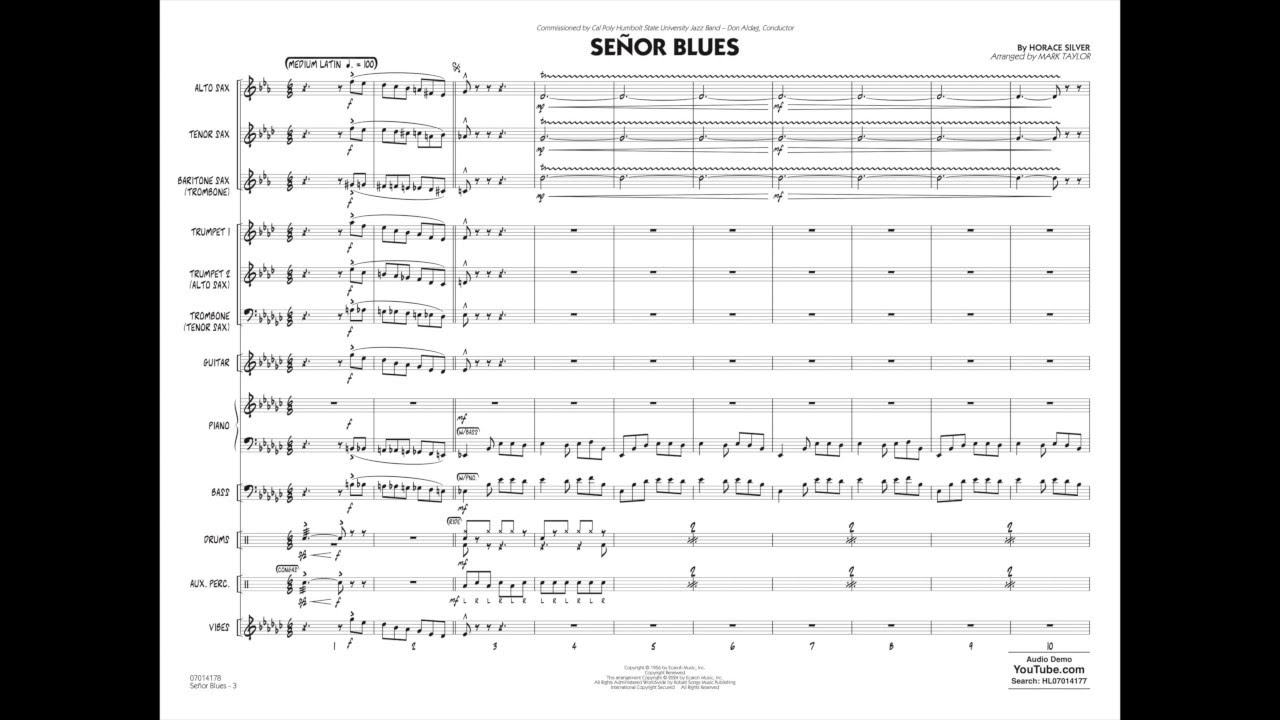 Se&ntilde;or Blues by Horace Silver | Arr. by Mark Taylor