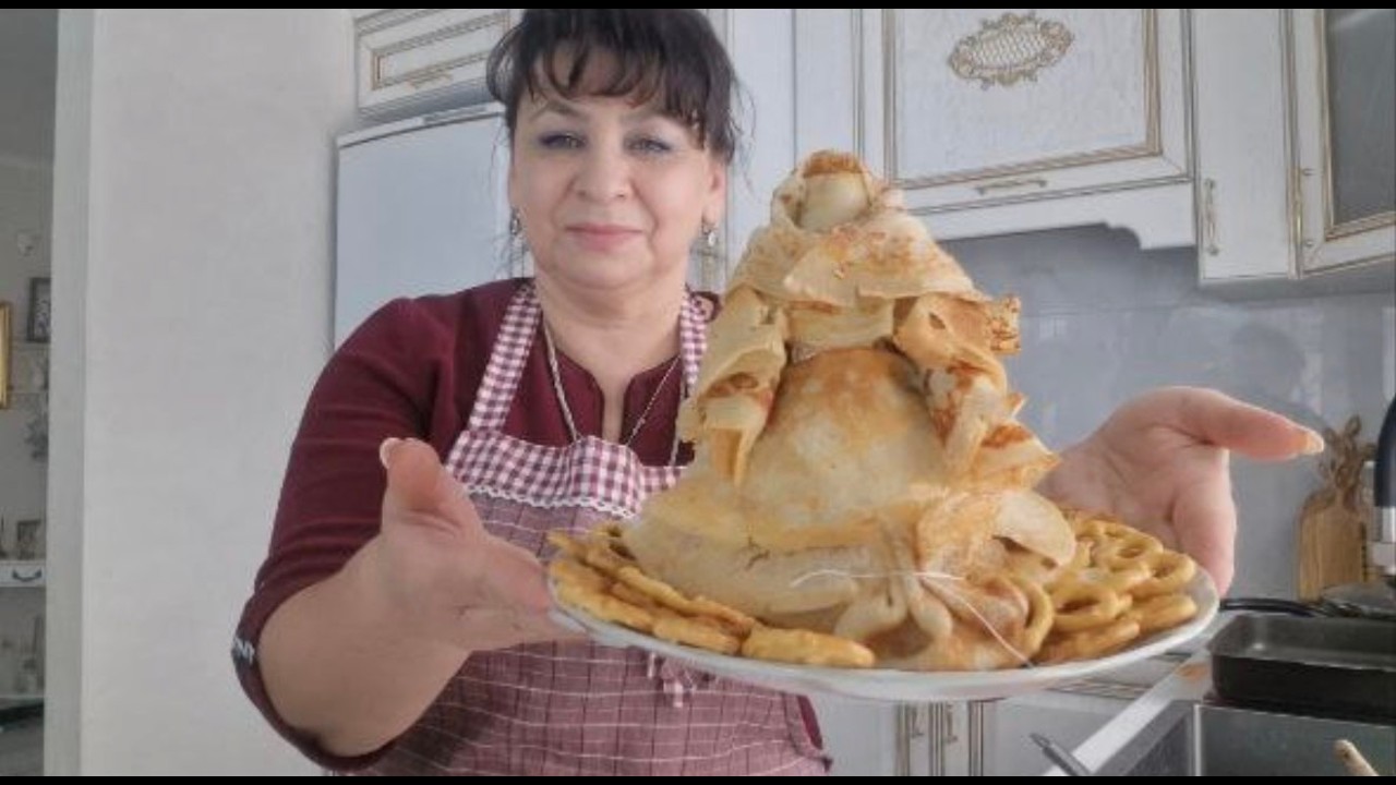 Праздничный день. Встреча с родными. Сделала Масленицу из блинов.