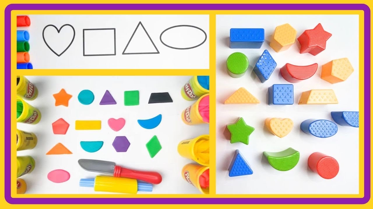 All Shapes - Coloring + Playdoh + Painting + Shape Sorter, Flashcards Learning Video for KIDS