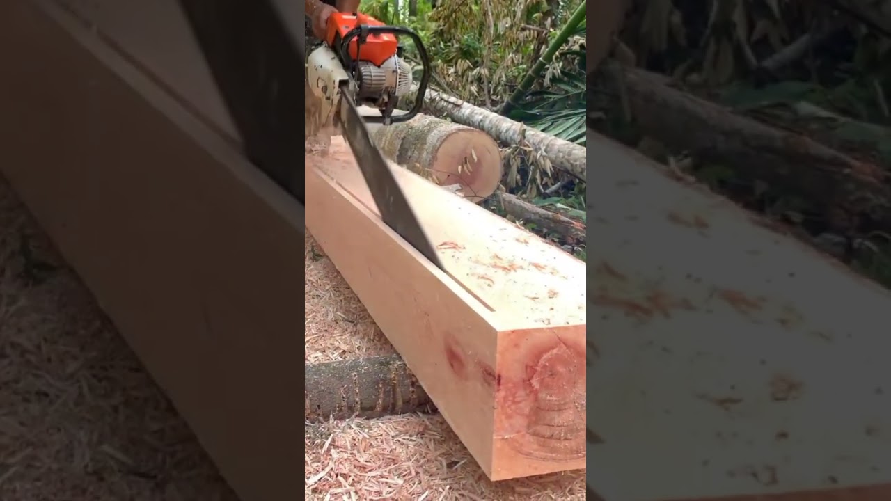 How to saw wooden board. #chainsaw #stihlms070 #plank