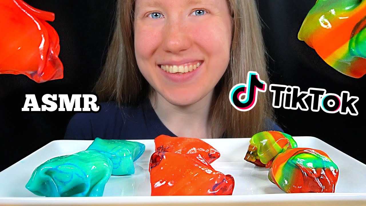 ASMR FROZEN FRUIT ROLL UPS ICE CREAM MUKBANG EATING SOUNDS