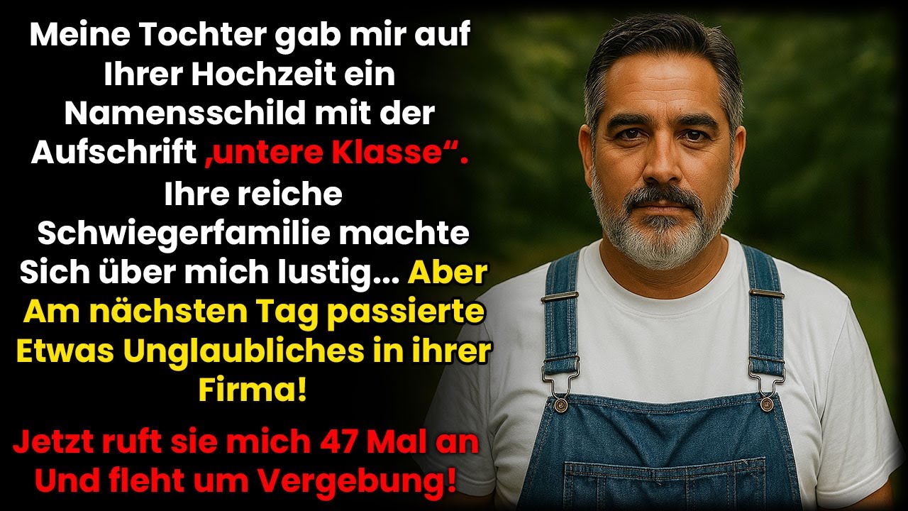 Meine Tochter Gab Mir Bei Ihrer Hochzeit Ein Schild „Untere Klasse“ – Also Tat Ich Das…