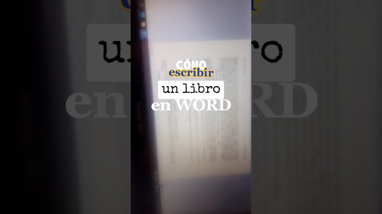 &iquest;C&Oacute;MO ESCRIBIR UN LIBRO EN WORD?💻✍️👀