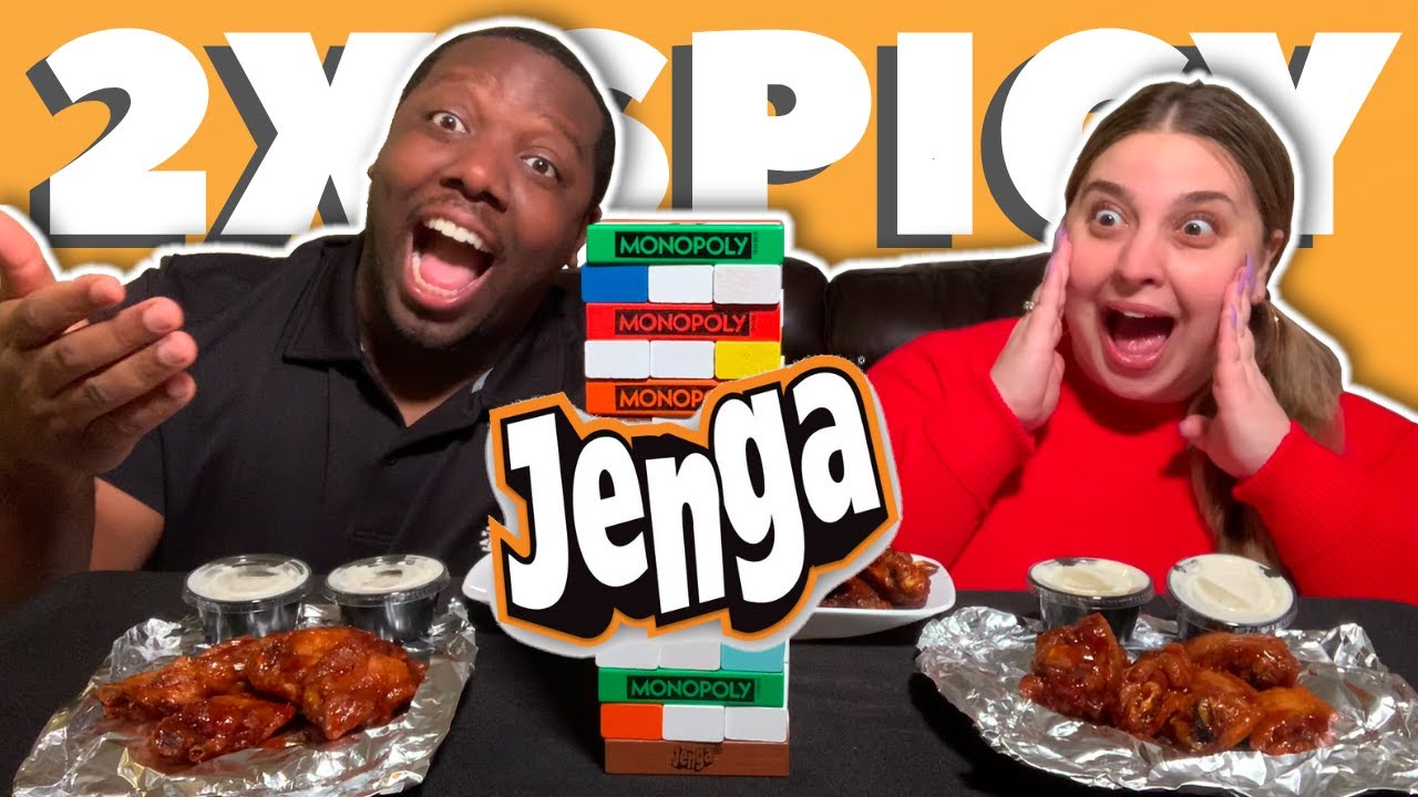 Jenga CHALLENGE by ZaddyChunkChunk | Loser Eats Buffalo Wild Wings With 2X Spicy Nuclear Sauce!
