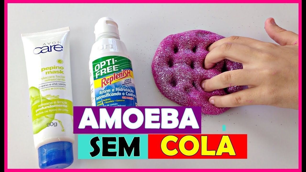 DIY  COMO FAZER A MELHOR  AMOEBA SEM COLA COM GLITTER - LIVIA STURNIK