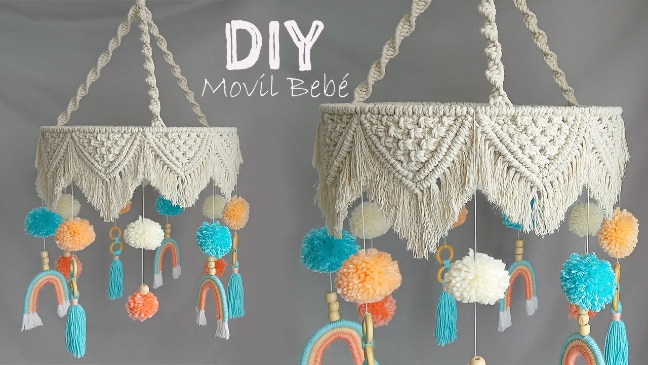 MOVIL DE BEBE EN MACRAME paso a paso Parte I  👶🌟 MACRAME BABY MOBILE TUTORIAL