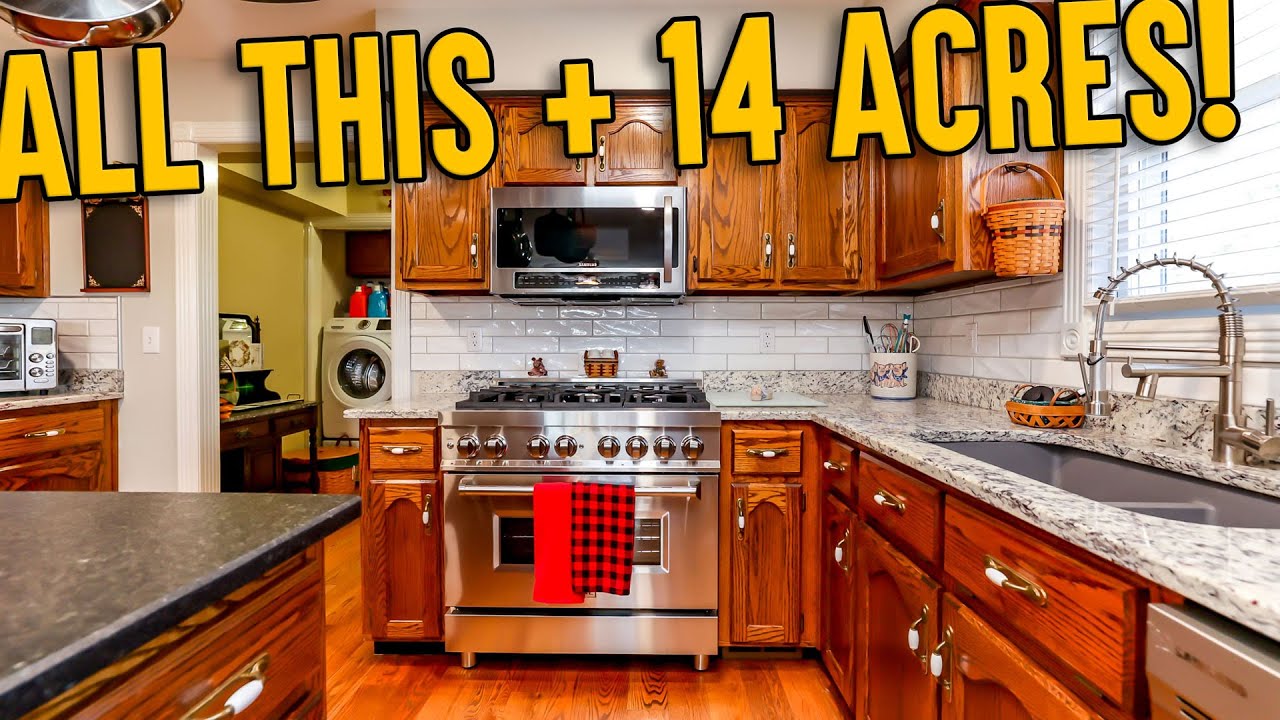 PRIVACY! Small house Big Land 14 acre House Tour, Pond + Basement Shop