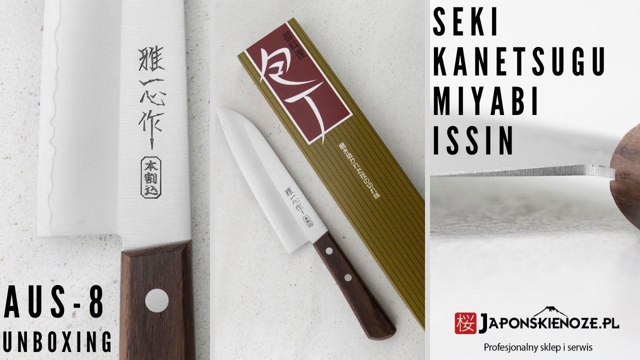 Seki Kanetsugu Miyabi Issin AUS8 N&oacute;ż Santoku 17 cm - Unboxing
