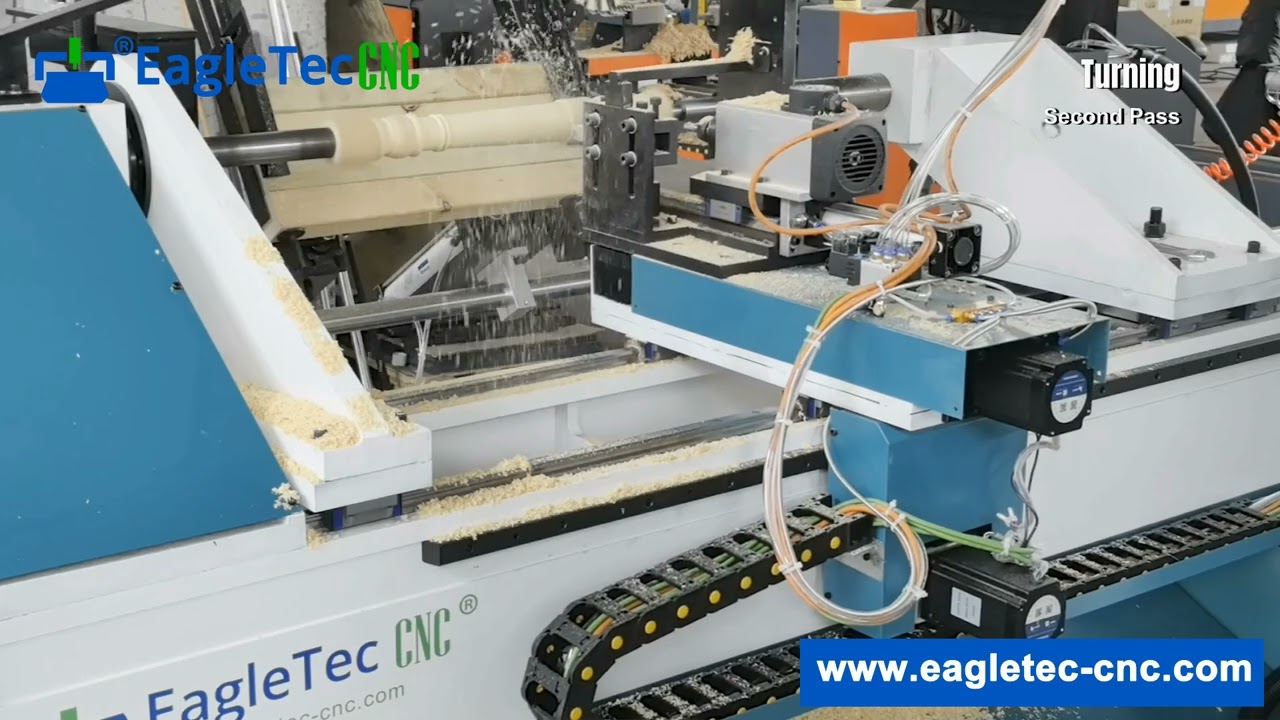EagleTec CNC Wood Lathe Automates EVERYTHING: Turning, Fluting & Sanding