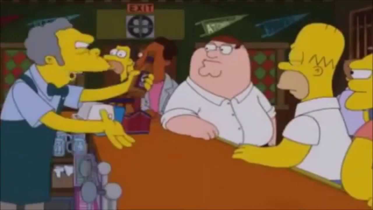 Homer and Peter at Moe's Tavern