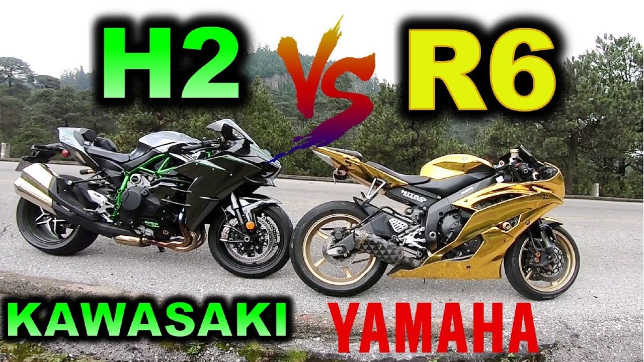 КАВАСАКИИ Н2 В.С. YAMAHA R6 - БЛИЦ НАЕЗДНИК