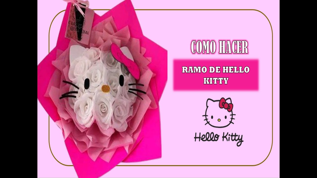 COMO HACER RAMO DE FLORES DE PAPEL DE HELLO KITTY