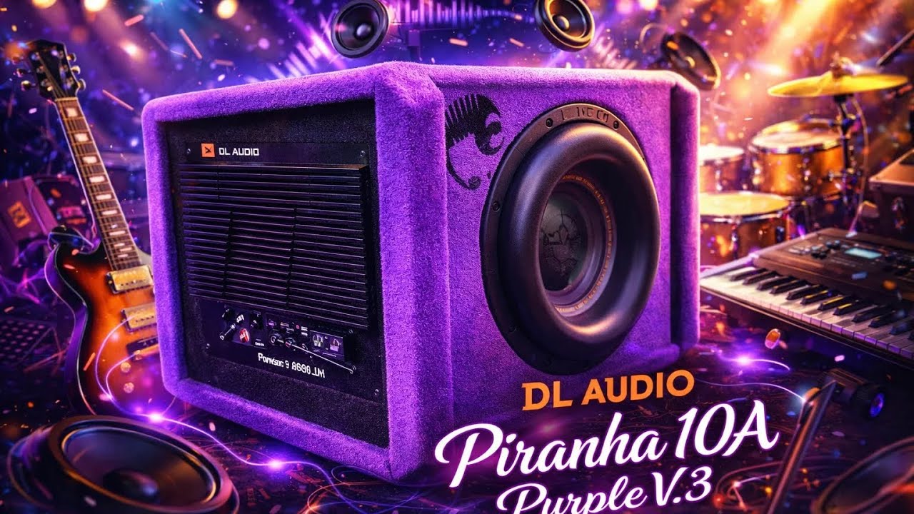 Не большой, но мощный активный сабвуфер который раскачать твою машину DL Audio Piranha 10A PurpleV.3