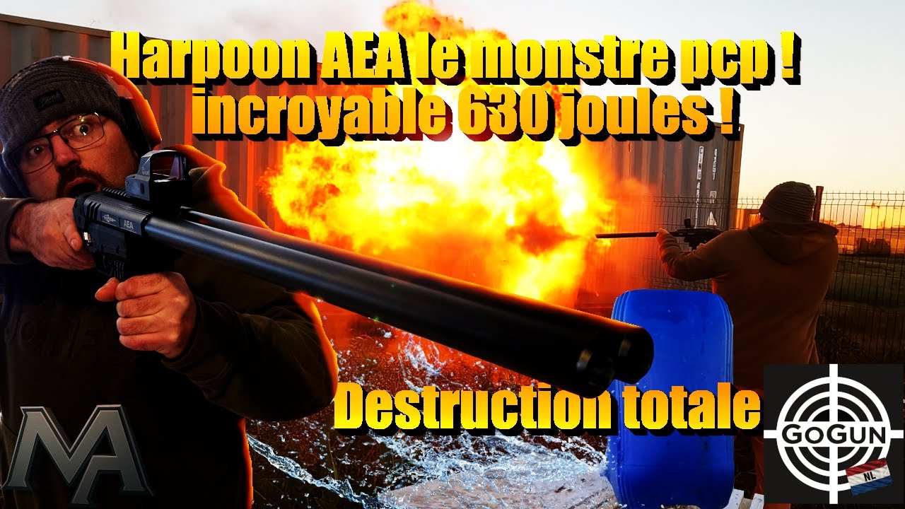 Fusil de chasse à air comprimé ! Harpoon AEA cal.72 630 joules par canon !