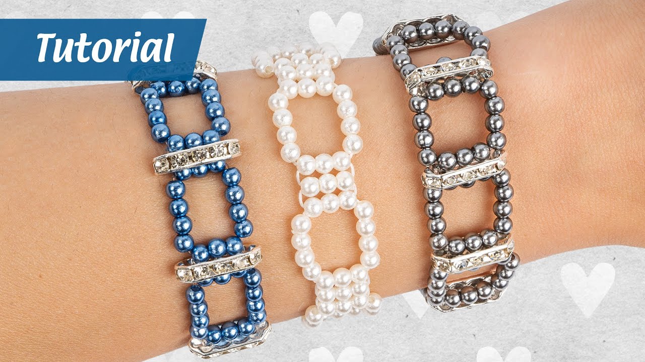 Perlen-Armband mit Quadraten einfach selber machen