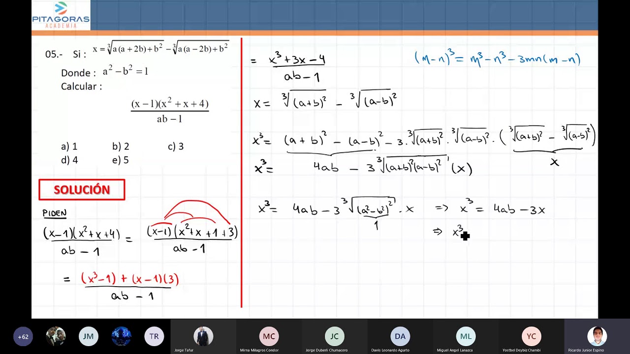 Productos notables - Parte 2 - Algebra / Clase virtual / Academia Pitágoras UNI
