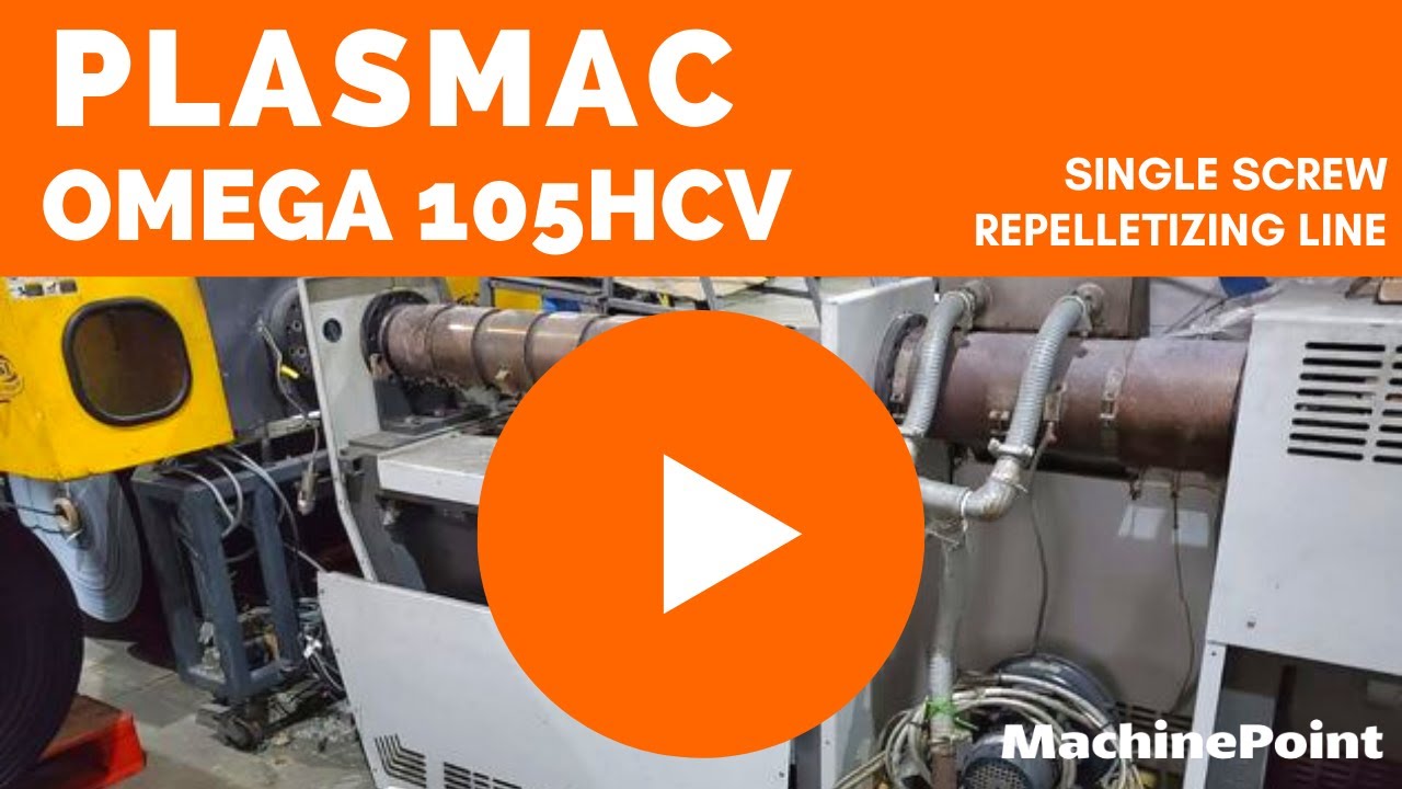 PLASMAC Omega 105HCV Single screw repelletizing line | PLASMAC Machines
