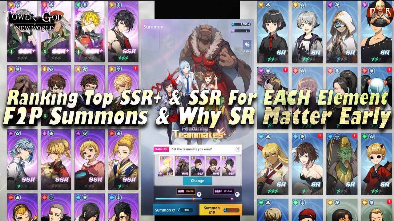 [Tower of God: New World] - Summons & Ranking top units for every Element + Why SR's matter so much!