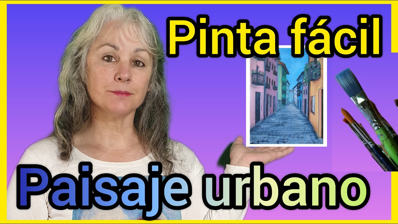 Cómo PINTAR FACIL un paisaje urbano con acrílicos.