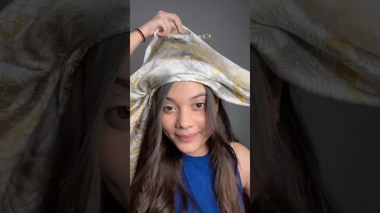 Viral scarf hack✨#goesviral #hairstyle #scarf #hack #trendingshorts #shorts #trending #viralvideo