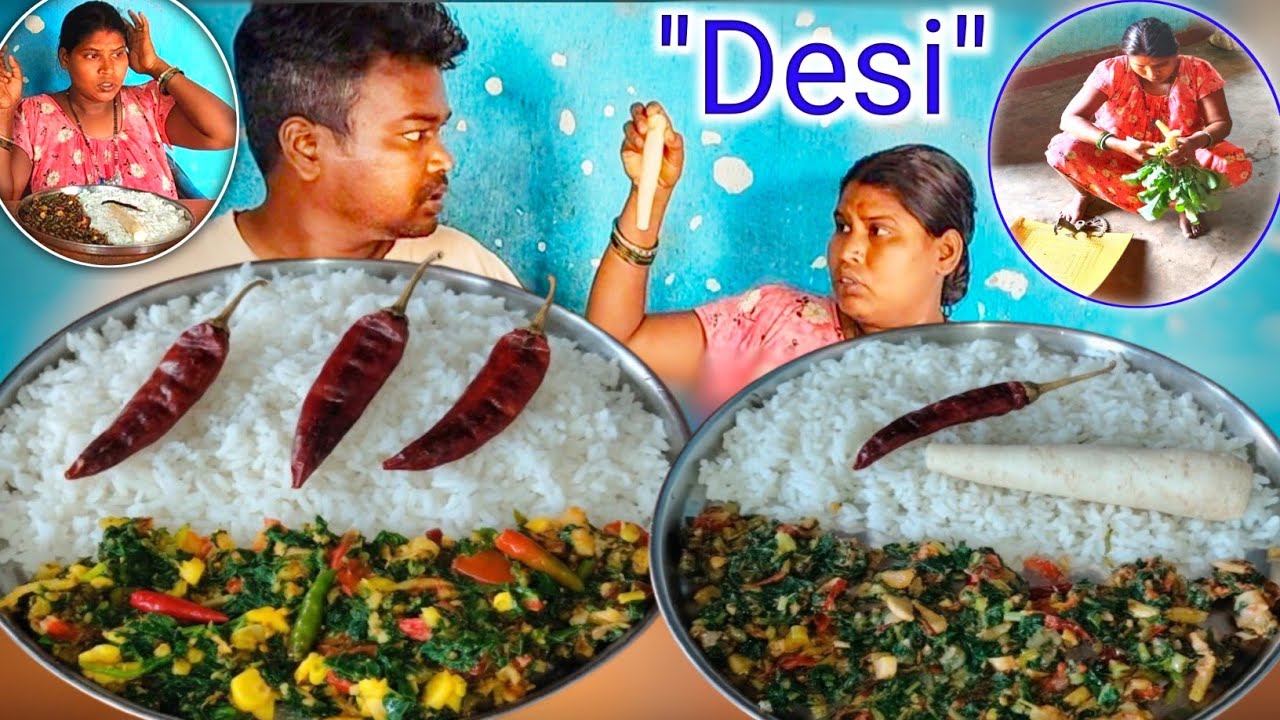 Fresh Radish Leaf Recipe Cooking in Village Style and Eating with Rice |Authentic Rural Life Mukbang