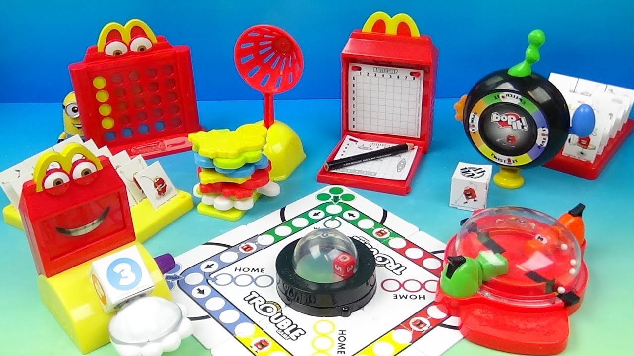 2018 Hasbro Gaming set of 8 McDonalds Happy Meal Collectibles Video Review