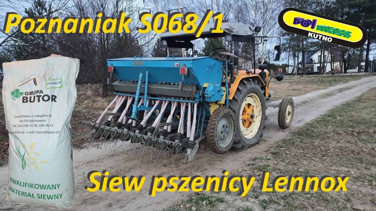 Siew pszenicy jarej przewódkowej Lennox nowym nabytkiem 2020r. Zetor 25330 + Poznaniak S068/1 2m
