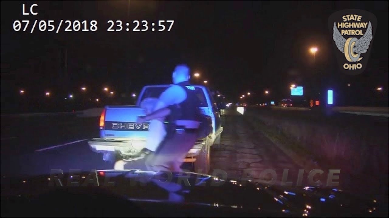 Near Disaster: Ohio Trooper vs. Wrong Way Driver