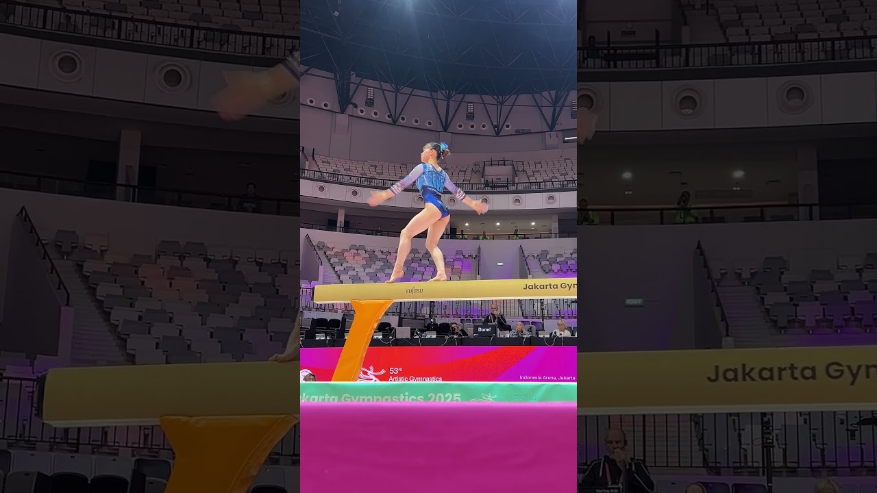 Aiko Sugihara&rsquo;s beam 🙂&zwj;&harr;️ in podium training #ARTWorlds2025