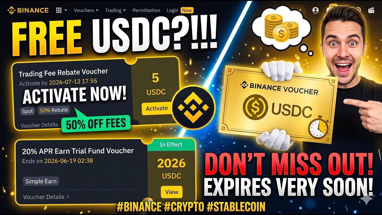 Binance FREE USDC Voucher + Earn Trial Fund Tutorial | Crypto Passive Income Hindi 2026