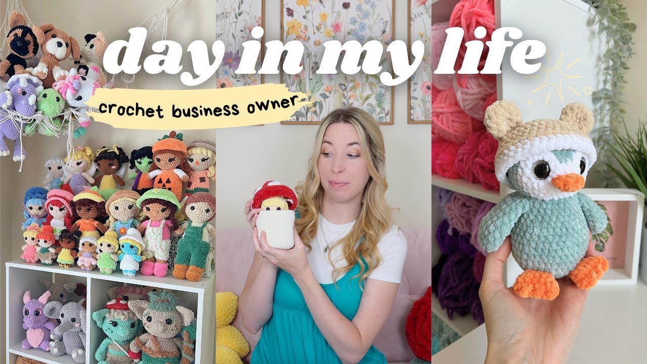 Day in my life | Crochet small business owner | Pattern release day 🧚🏻