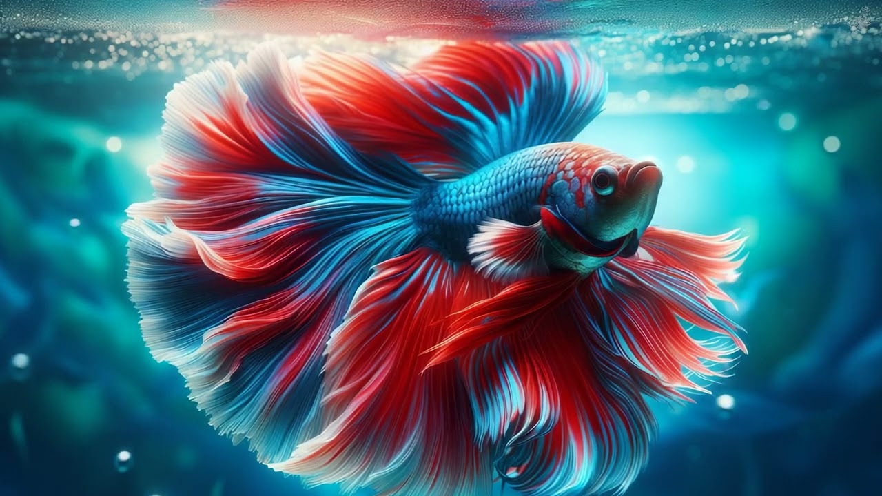 Red–Blue Gradient Betta Elegance 🐠 | 4 Hours of Clear Water Calm in 4K