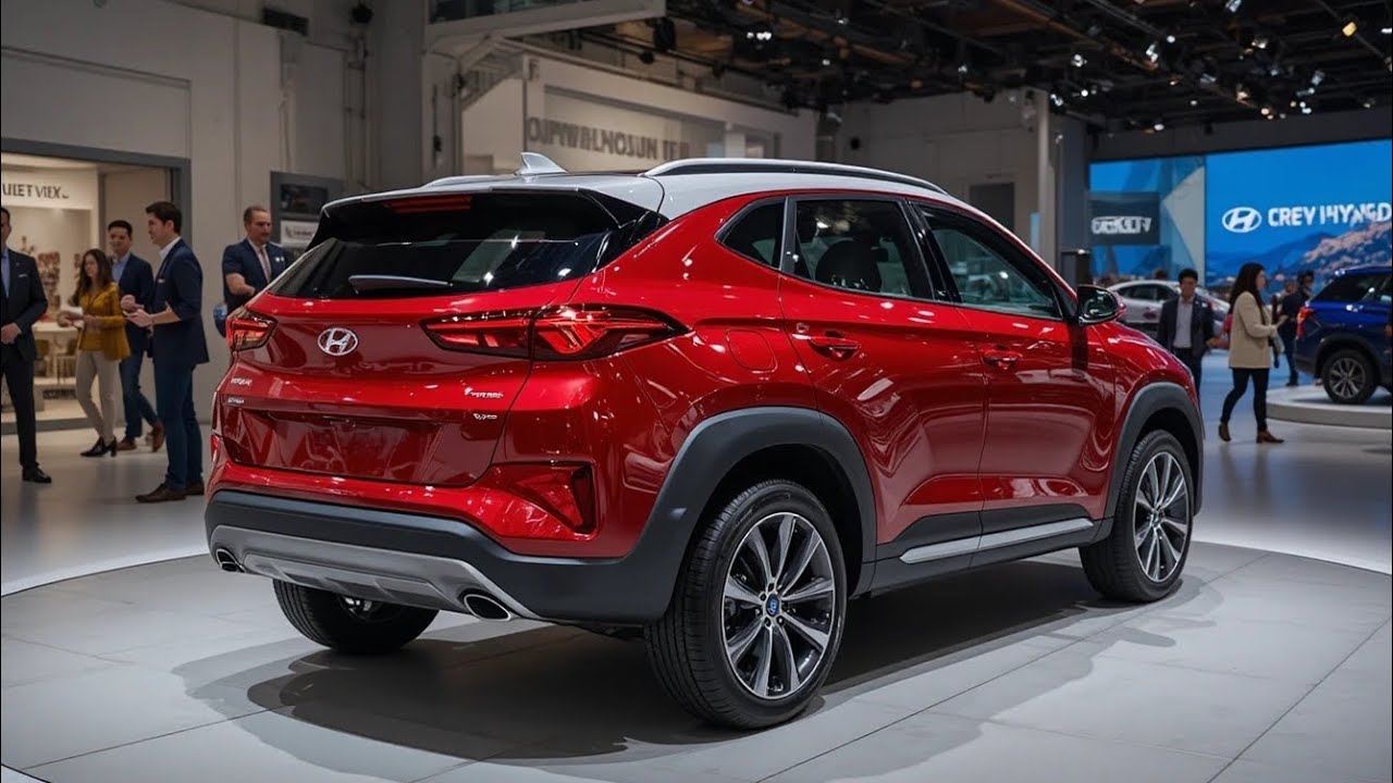 new 2026 Hyundai Tucson first look in Cherry Red with futuristic design andhybrid,