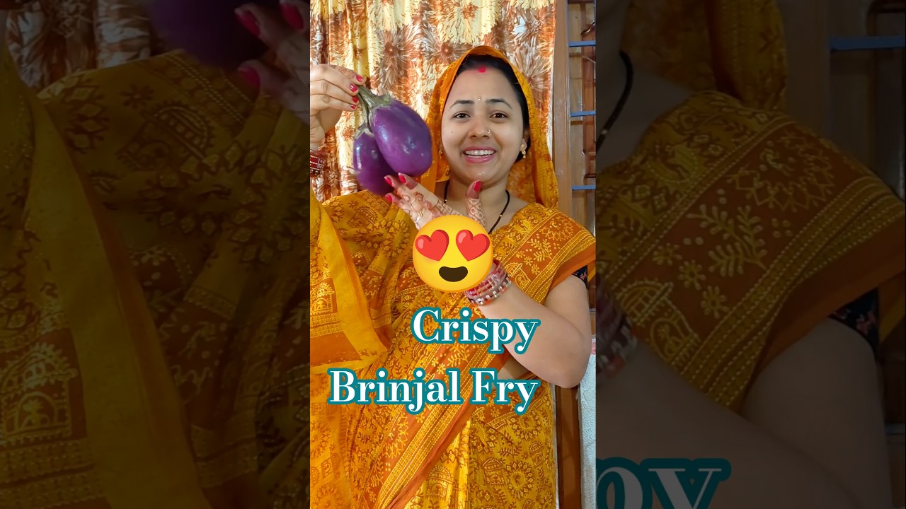 Crispy Brinjal Fry 🍆 #shorts #brinjal #fry #odiafood #viral #trending #ytshorts