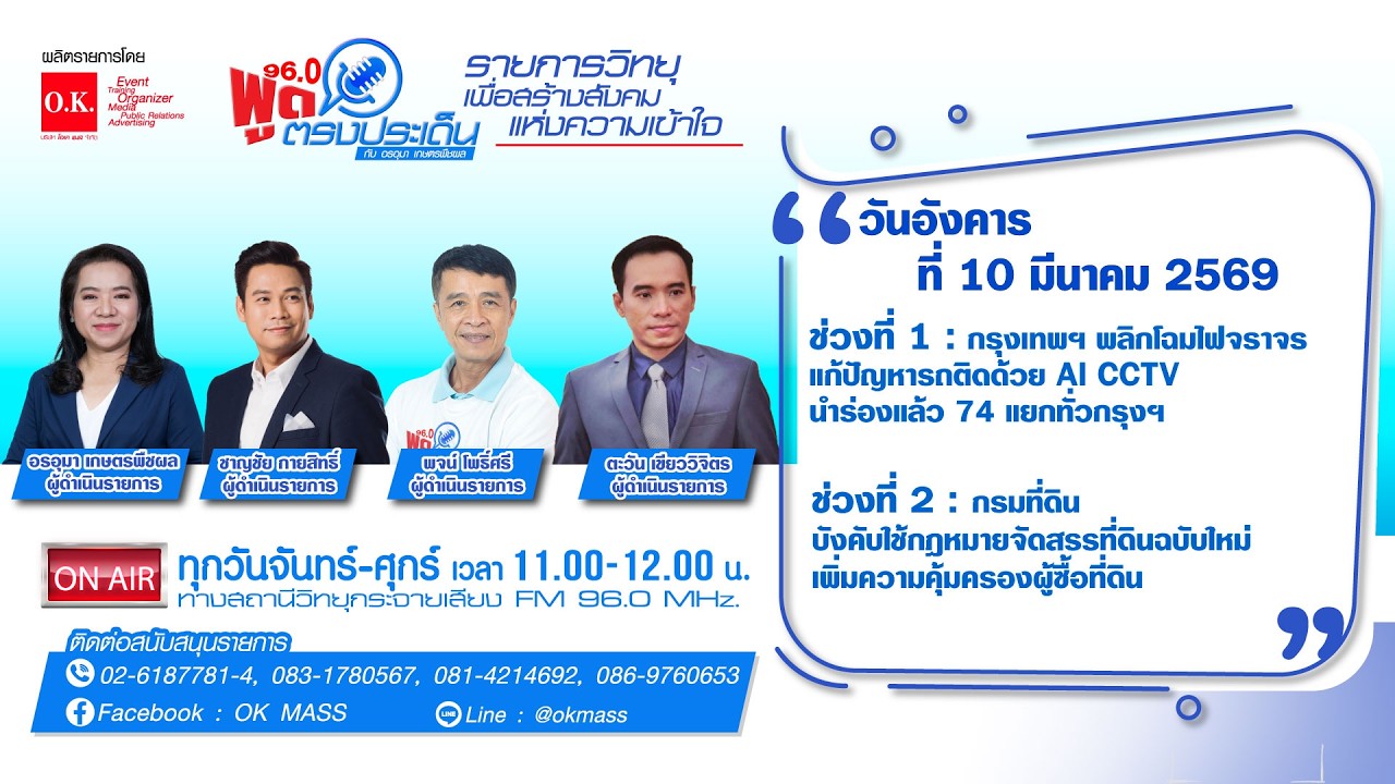 พูดตรงประเด็น | 10 มีนาคม 2569