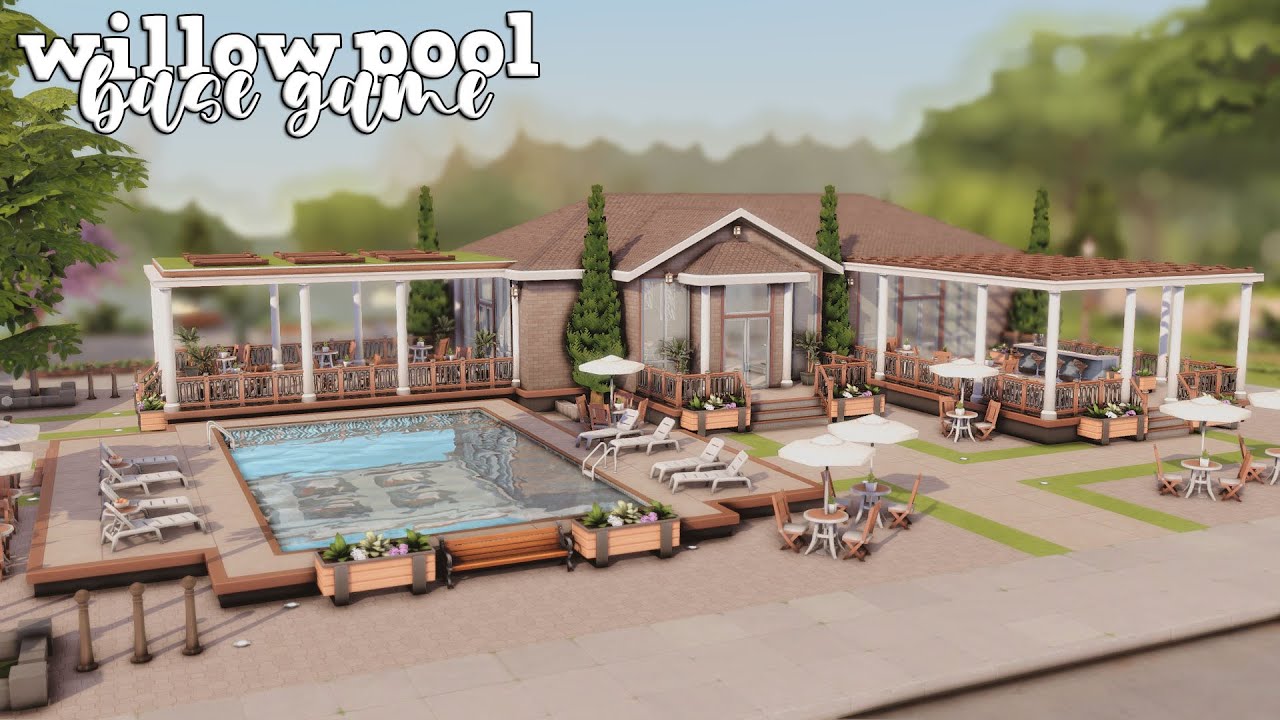 willow creek pool 🫧 | the sims 4 speed build | base game only