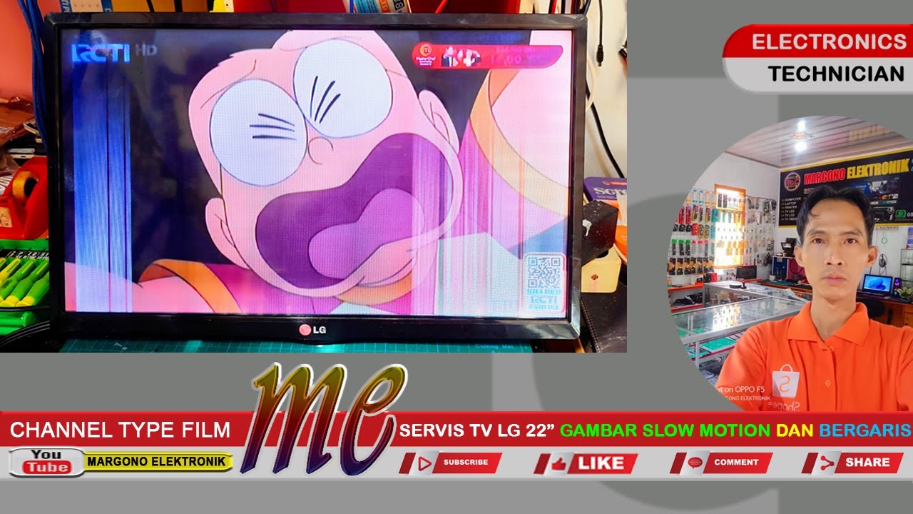 SERVIS TV LED LG 22” GAMBAR SLOW MOTION DAN BERGARIS I 22LB450A I MARGONO ELEKTRONIK