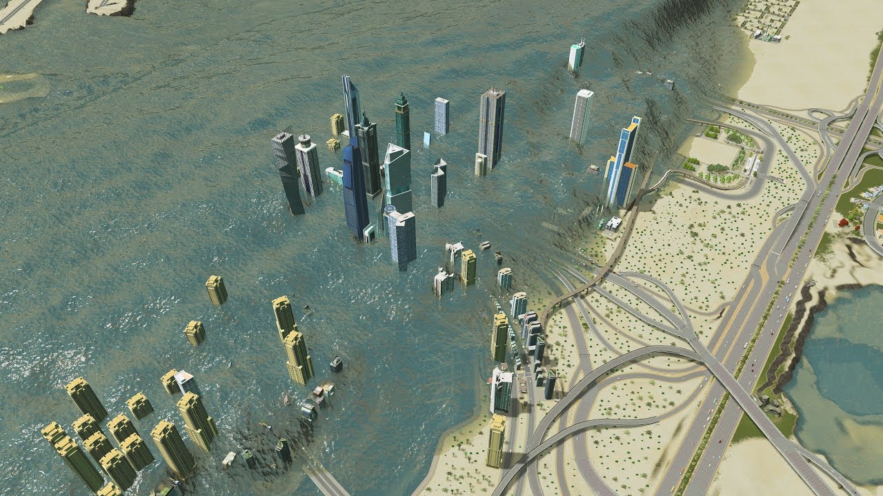 DUBAI vs MASSIVE TSUNAMI - Cities Skylines